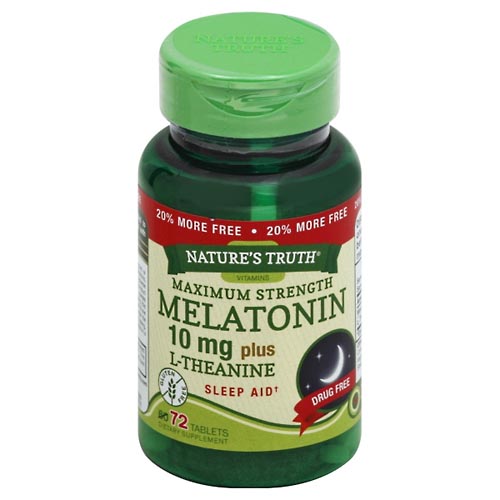 Image for Natures Truth Melatonin, Plus L-Theanine, Maximum Strength, 10 mg, Tablets,72ea from Brashear's Pharmacy